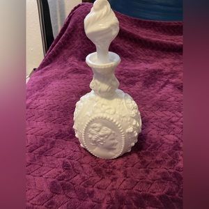 Antique milk glass decanter With Stopper